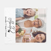 Peronalized Photo Abuela Minimalist Line Art フリースブランケット (正面(横))