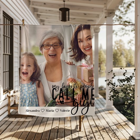 Peronalized Photo My Favorite People Call Me Gigi フリースブランケット