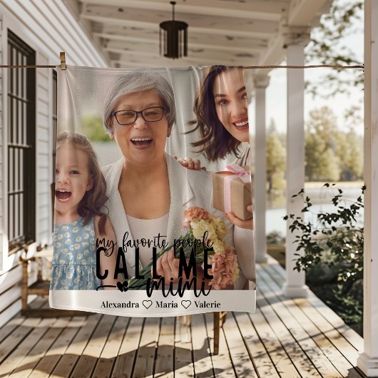 Peronalized Photo My Favorite People Call Me Mimi フリースブランケット