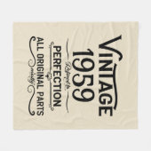 perosnalizedヴィンテージ65th誕生日白黒 フリースブランケット (正面(横))