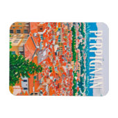 Perpignan写真ヴィンテージ マグネット (横)