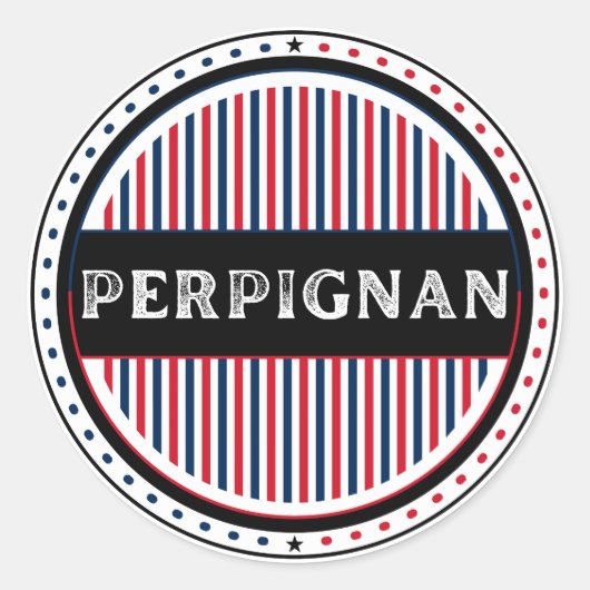 Perpignan City Pride Emblem – French Identity ラウンドシール (正面)