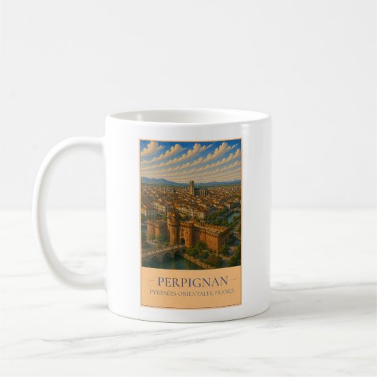 Perpignan, France – Vintage Travel Mug コーヒーマグカップ (左)