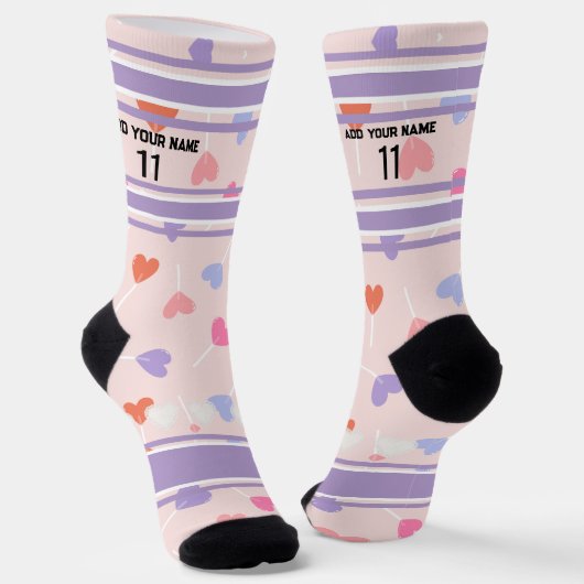 Perple- Name Number heart Socks ソックス (傾斜あり)