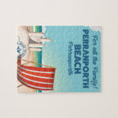 Perranporthビーチヴィンテージシーサイドポスター ジグソーパズル (横)