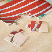 Perranporthビーチヴィンテージシーサイドポスター ジグソーパズル (側面)