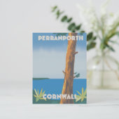 Perranporth Cornwall旅行ポスター ポストカード (スタンド正面)