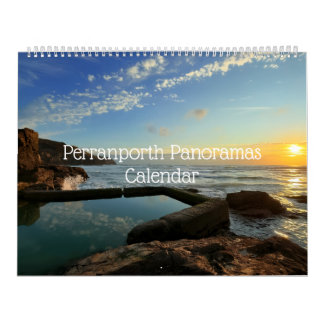 Perranporth Panoramic photos 18 month Calendar カレンダー