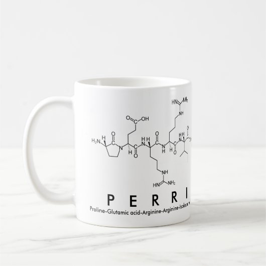 Perriペプチド名mug コーヒーマグカップ (左)
