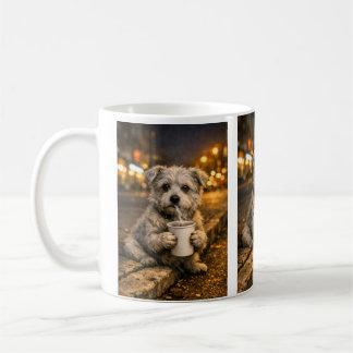 Perrito con café – Noche tranquila en la ciudad コーヒーマグカップ