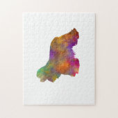 perro american cocker spaniel silueta en acuarela ジグソーパズル (縦)
