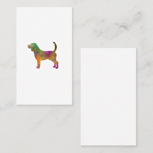 perro beagle silueta en acuarela 名刺 (正面/裏面)