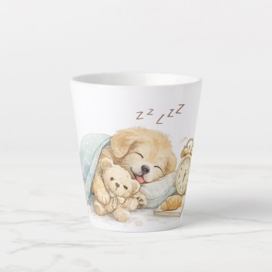 perro durmiendo カフェラテマグ (正面)