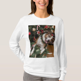 Perro Festivo: Listo para el Árbol Tシャツ