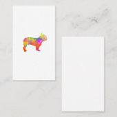perro french bulldog silueta en acuarela 名刺 (正面/裏面)