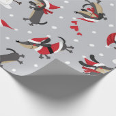 Perro salchicha en  Navidad. Dachshund Christmas ラッピングペーパー (角)