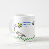 Perro sigue la trayectoria de una pelota コーヒーマグカップ (正面左)