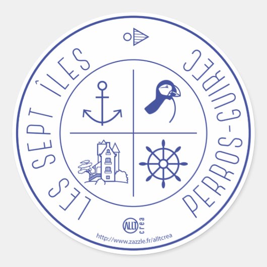 Perros-Guirec les Sept Îles ラウンドシール (正面)