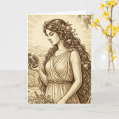 Persephone Greek Goddess Greeting Card カード (黄色い花)