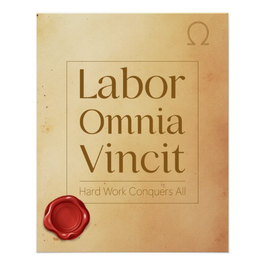 Perseverance Motivational Quote - Latin Poster Art ポスター (正面)