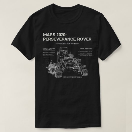 Perseverance Rover回路図スケッチ火星ミッション Tシャツ (デザイン正面)
