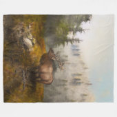 "Perseverance The Elk" フリースブランケット (正面(横))