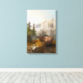 "Perseverance The Elk" 12"x18" [brighter/smaller] キャンバスプリント (インサイチュ (ウッドフロア))