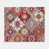 Persian carpet original design, tribal texture. Ea フリースブランケット (正面(横))