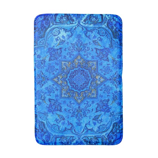 Persian Carpet Style  in Blues  バスマット (正面縦)
