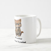 Persian Cat Accountant Mug — Funny Office Gift コーヒーマグカップ (正面右)