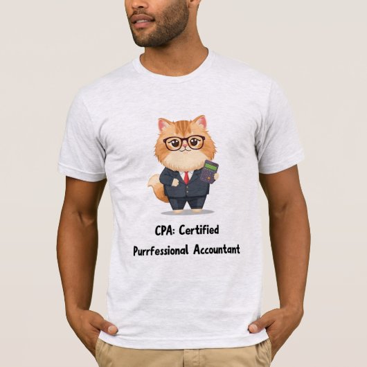 Persian Cat Accountant T-Shirt | Funny CPA Gift Tシャツ (正面)