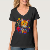 Persian Cat Astronaut Tシャツ (正面)