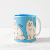 Persian cat cartoon illustration ツートーンマグカップ (正面右)