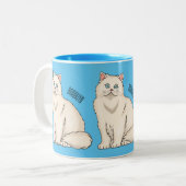 Persian cat cartoon illustration ツートーンマグカップ (正面左)
