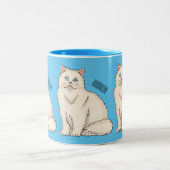 Persian cat cartoon illustration ツートーンマグカップ (中央)