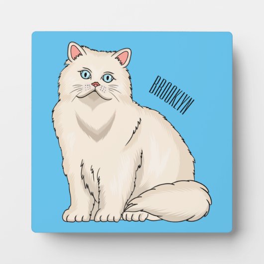 Persian cat cartoon illustration フォトプラーク (正面)