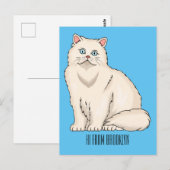 Persian cat cartoon illustration ポストカード (正面/裏面)