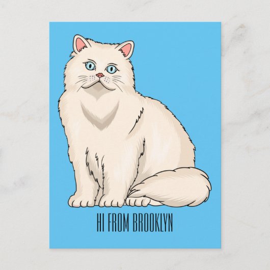 Persian cat cartoon illustration ポストカード (正面)