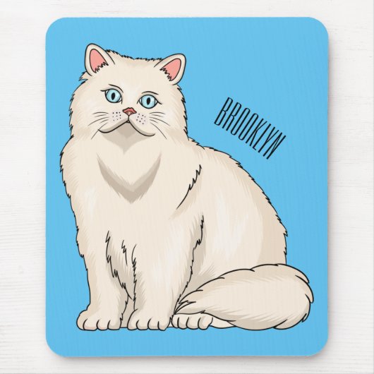 Persian cat cartoon illustration マウスパッド (正面)