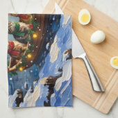 Persian Cat Christmas Boat Holiday キッチンタオル (四つ折り)