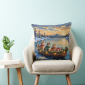 Persian Cat Christmas Boat Holiday クッション (椅子)