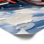 Persian Cat Christmas Red Truck Holiday ポスター (コーナー)