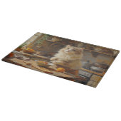 Persian Cat Cooking in Kitchen カッティングボード (角)