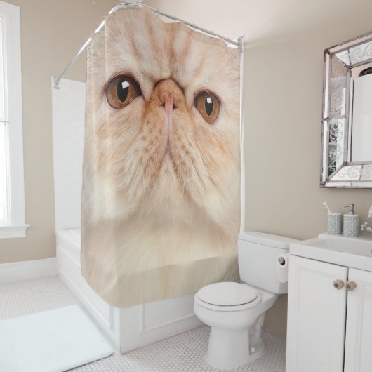 Persian Cat Face Shower Curtain シャワーカーテン (インサイチュ)
