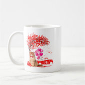 Persian Cat Heart Tree Valentines Day  コーヒーマグカップ (左)