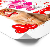 Persian Cat Heart Tree Valentines Day  ポスター (角)