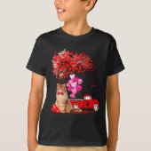 Persian Cat Heart Tree Valentines Day  Tシャツ (正面)