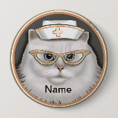 Persian cat nurse  缶バッジ (正面)