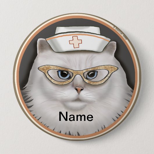 Persian cat nurse  缶バッジ (正面)