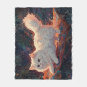 Persian Cat on a 飛んでいる Carpet フリースブランケット (正面)